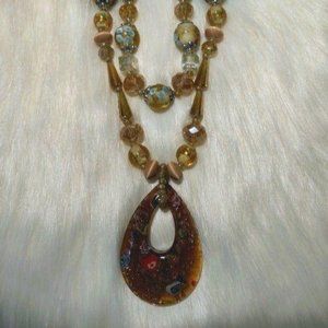 Murano Millefiori Glass Gemstone Necklace